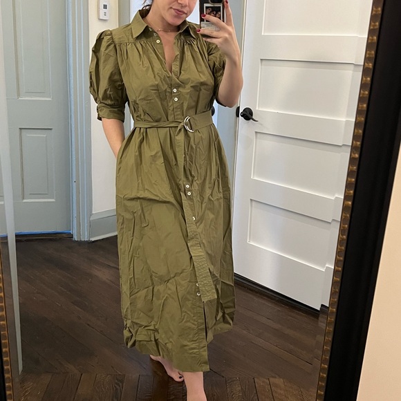 Button Down Maxi Dress w/ Tie - Picture 3 of 5